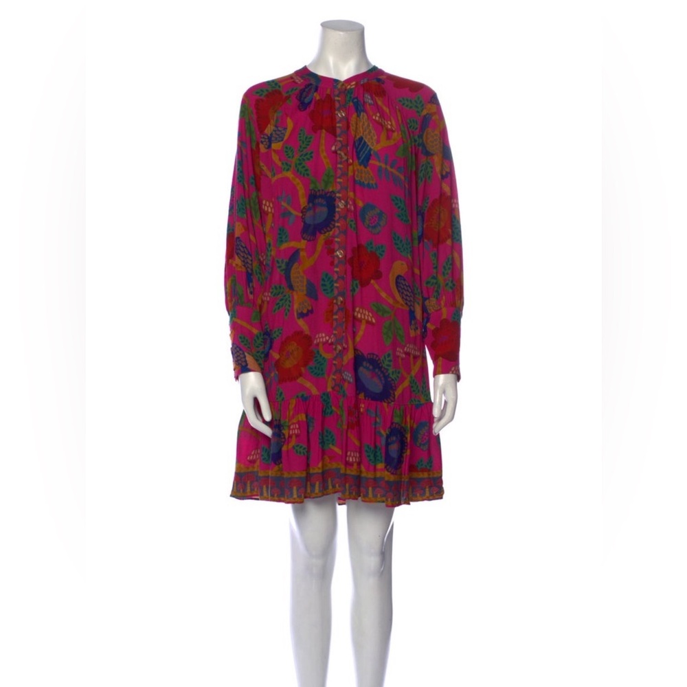 Farm Rio pink floral mini dress, very beautiful, size M new without tag